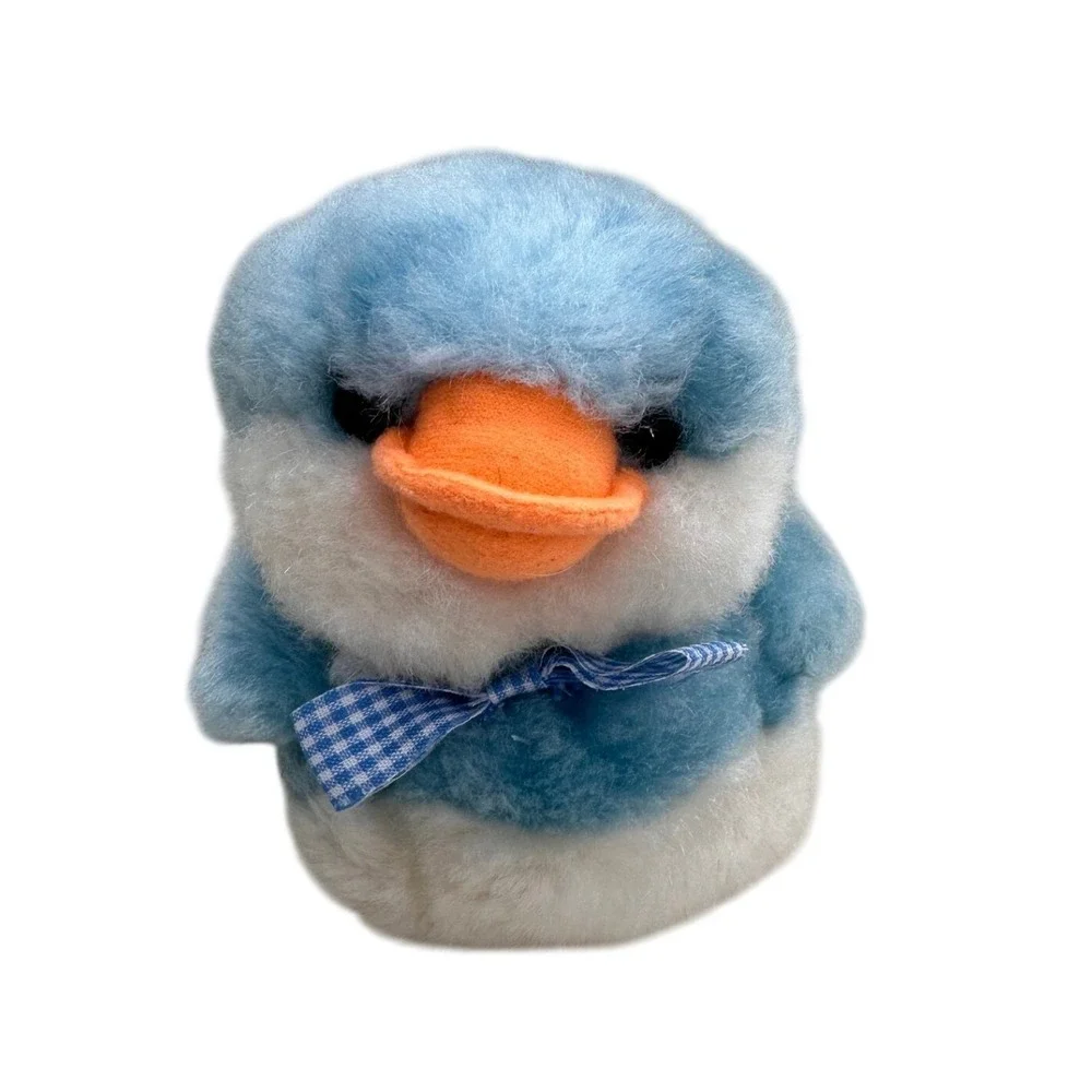 Vintage Duckling Plush Blue White‎ Stuffed Animal Toy Lovey Nursery Decor 7 in